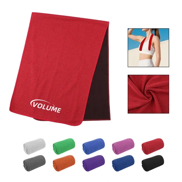 30.5" x 11" Polyester Gym Cooling Towel W/ Silkscreen Logo