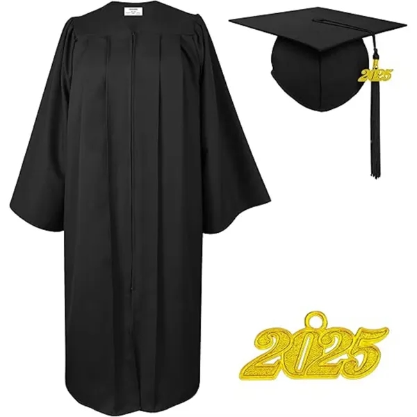 Matte Graduation Cap and Gown Class Set with Tassel - Matte Graduation Cap and Gown Class Set with Tassel - Image 1 of 4