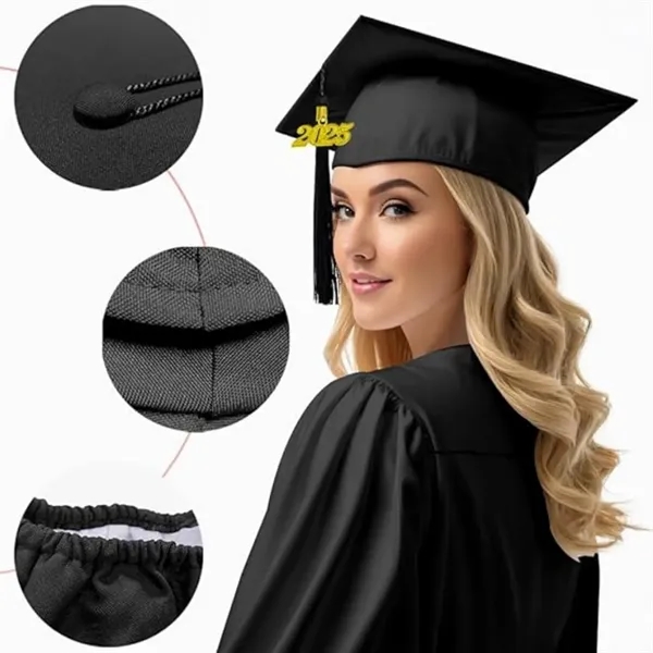 Matte Graduation Cap and Gown Class Set with Tassel - Matte Graduation Cap and Gown Class Set with Tassel - Image 3 of 4