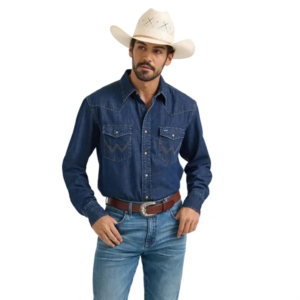 Wrangler® Men's Classic Denim Western Snap Shirt - Wrangler® Men's Classic Denim Western Snap Shirt - Image 0 of 10
