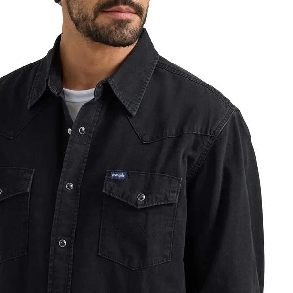 Wrangler® Men's Classic Denim Western Snap Shirt - Wrangler® Men's Classic Denim Western Snap Shirt - Image 7 of 10