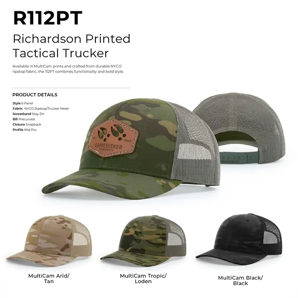 Richardson 112PT Printed Tactical Snapback Trucker Hat - Richardson 112PT Printed Tactical Snapback Trucker Hat - Image 2 of 20