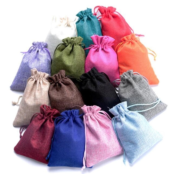 Jute Drawstring Gift Pouches - Jute Drawstring Gift Pouches - Image 1 of 6