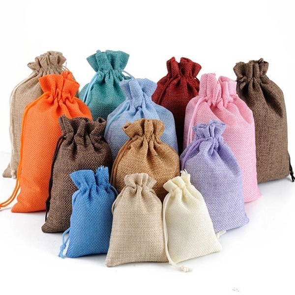 Jute Drawstring Gift Pouches - Jute Drawstring Gift Pouches - Image 0 of 6