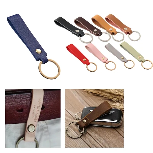 Personalized Leather Keychain - Personalized Leather Keychain - Image 1 of 10