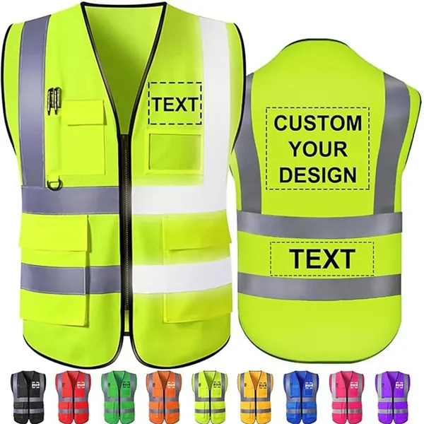 Custom Reflective Safety Vest - Custom Reflective Safety Vest - Image 0 of 4