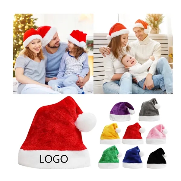 Christmas Santa Hat Short Plush Trim for Adult Kid - Christmas Santa Hat Short Plush Trim for Adult Kid - Image 0 of 3