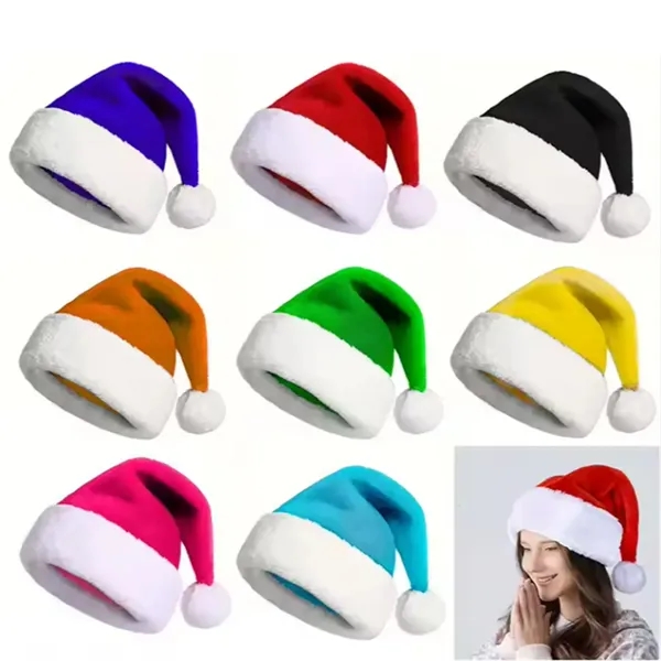 Christmas Santa Hat Short Plush Trim for Adult Kid - Christmas Santa Hat Short Plush Trim for Adult Kid - Image 2 of 3