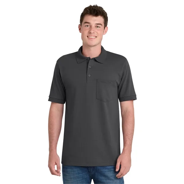 Port & Co Core Blend Jersey Knit Pocket Polo. - Port & Co Core Blend Jersey Knit Pocket Polo. - Image 4 of 35