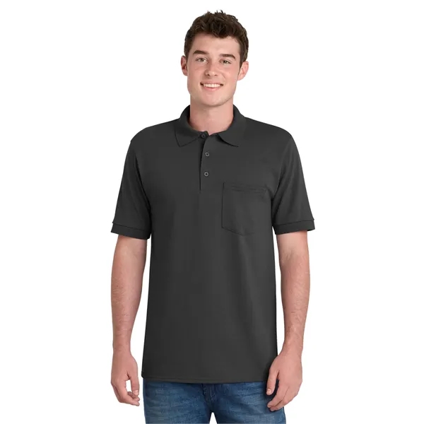Port & Co Core Blend Jersey Knit Pocket Polo. - Port & Co Core Blend Jersey Knit Pocket Polo. - Image 11 of 35