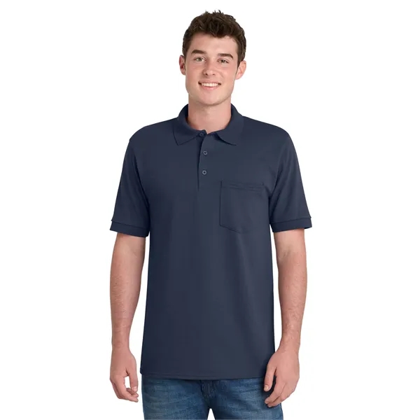 Port & Co Core Blend Jersey Knit Pocket Polo. - Port & Co Core Blend Jersey Knit Pocket Polo. - Image 16 of 35