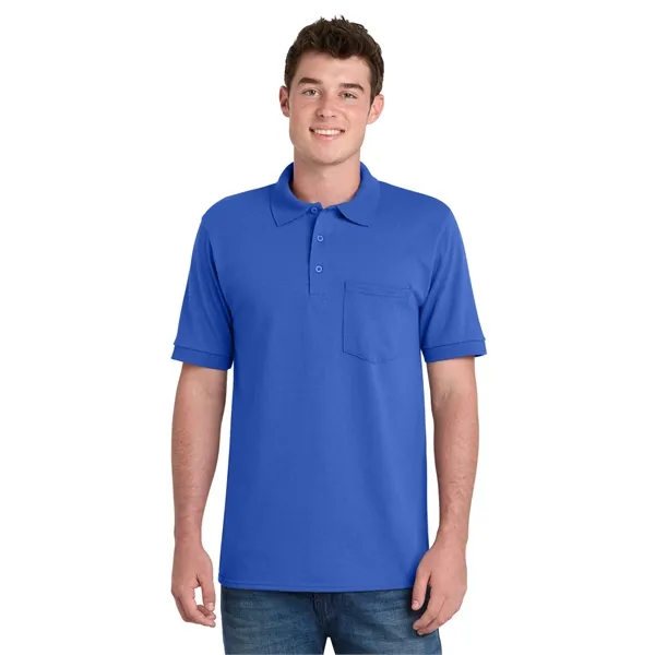 Port & Co Core Blend Jersey Knit Pocket Polo. - Port & Co Core Blend Jersey Knit Pocket Polo. - Image 21 of 35