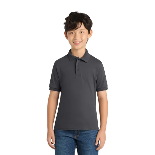 Port & Co Youth Core Blend Jersey Knit Polo. - Port & Co Youth Core Blend Jersey Knit Polo. - Image 9 of 50