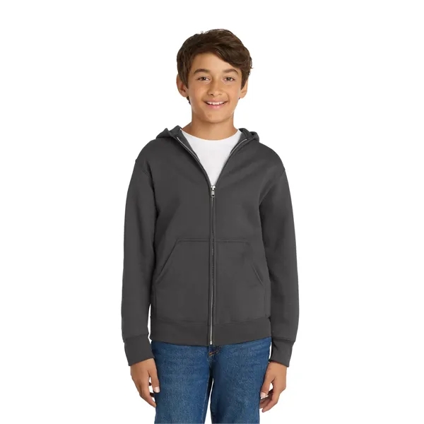 Port & Co Youth Core Fleece Full-Zip Hooded Sweatshirt. - Port & Co Youth Core Fleece Full-Zip Hooded Sweatshirt. - Image 48 of 85
