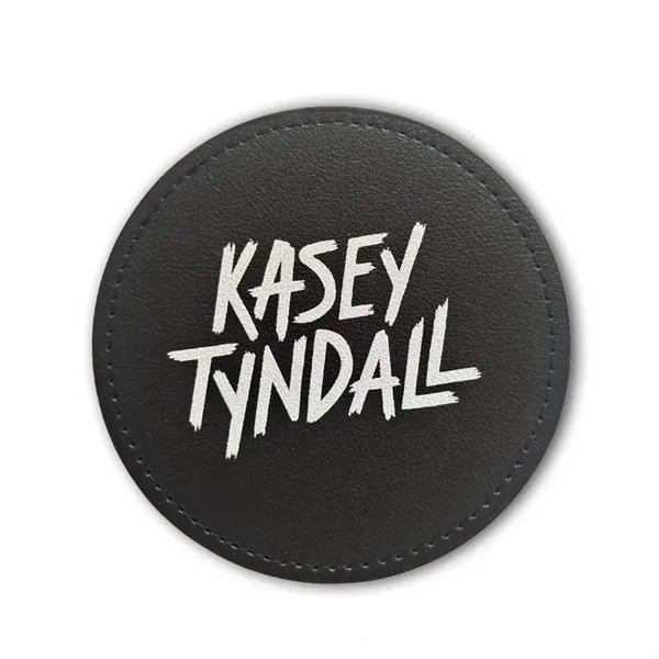 4" Round PU Leather Soft Drink Coaster - 4" Round PU Leather Soft Drink Coaster - Image 1 of 4