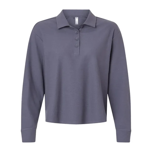 Adidas Women's Beyond Long Sleeve Loose Polo - Adidas Women's Beyond Long Sleeve Loose Polo - Image 3 of 6