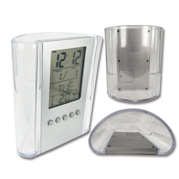 Executive Pen & Pencil Cup with Digital Calendar - Executive Pen & Pencil Cup with Digital Calendar - Image 2 of 2