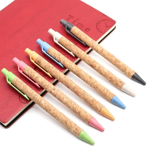 Cork Pen New Environmentally Friendly Pen Push Ball Pen - Cork Pen New Environmentally Friendly Pen Push Ball Pen - Image 2 of 4