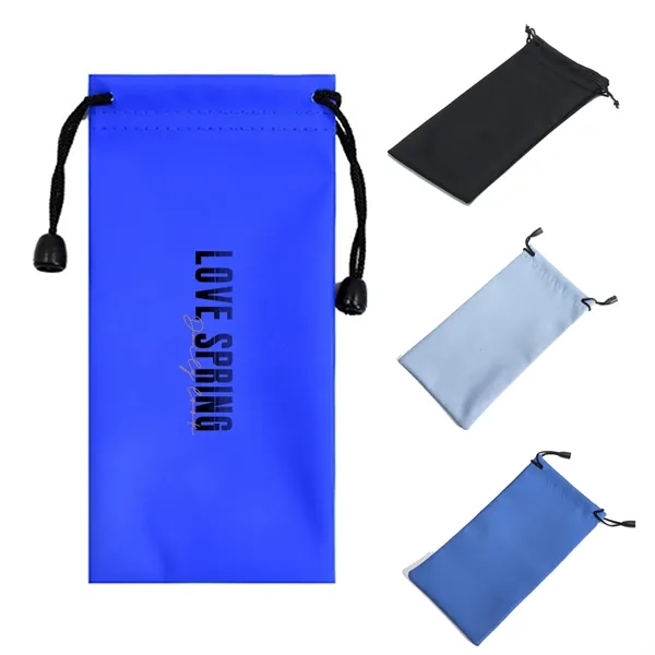 Glasses Storage Pouch With Drawstring Imprint Logo - Glasses Storage Pouch With Drawstring Imprint Logo - Image 0 of 4