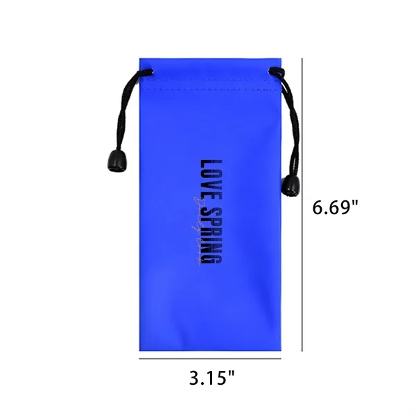 Glasses Storage Pouch With Drawstring Imprint Logo - Glasses Storage Pouch With Drawstring Imprint Logo - Image 1 of 4