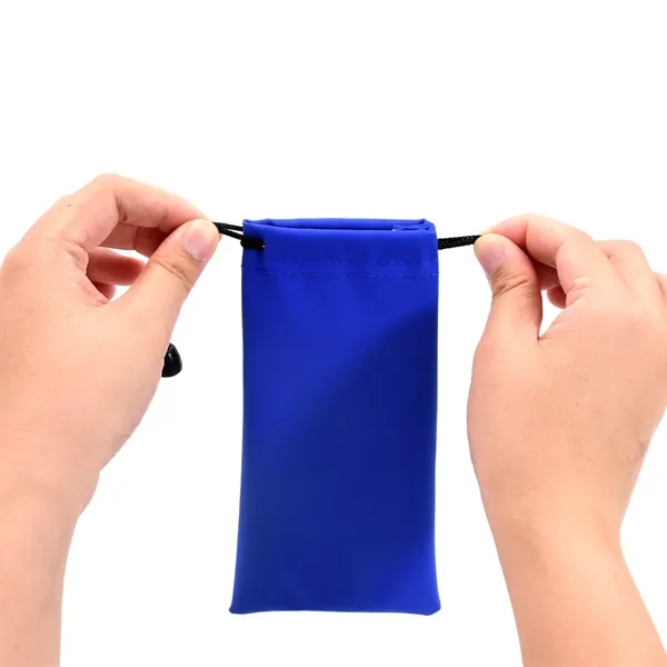 Glasses Storage Pouch With Drawstring Imprint Logo - Glasses Storage Pouch With Drawstring Imprint Logo - Image 2 of 4