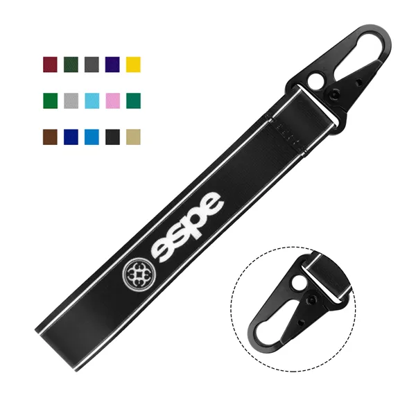 1" Nylon Wrist Lanyard Keychain Strap with Carabiner Clip - 1" Nylon Wrist Lanyard Keychain Strap with Carabiner Clip - Image 0 of 3