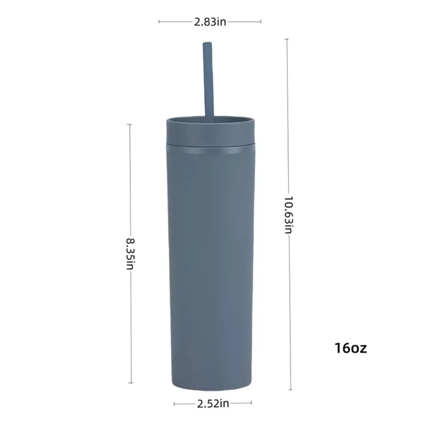 16 Oz Double-Wall Straight Straw Tumbler - 16 Oz Double-Wall Straight Straw Tumbler - Image 2 of 4