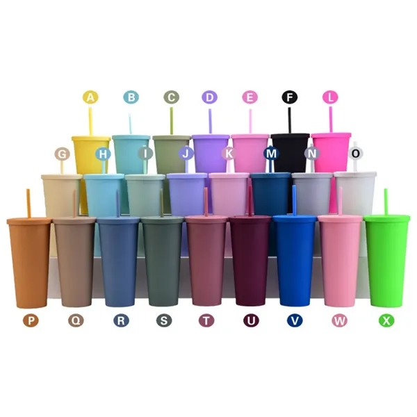 24 Oz Wide Mouth Double-Wall Straw Tumbler - 24 Oz Wide Mouth Double-Wall Straw Tumbler - Image 1 of 3