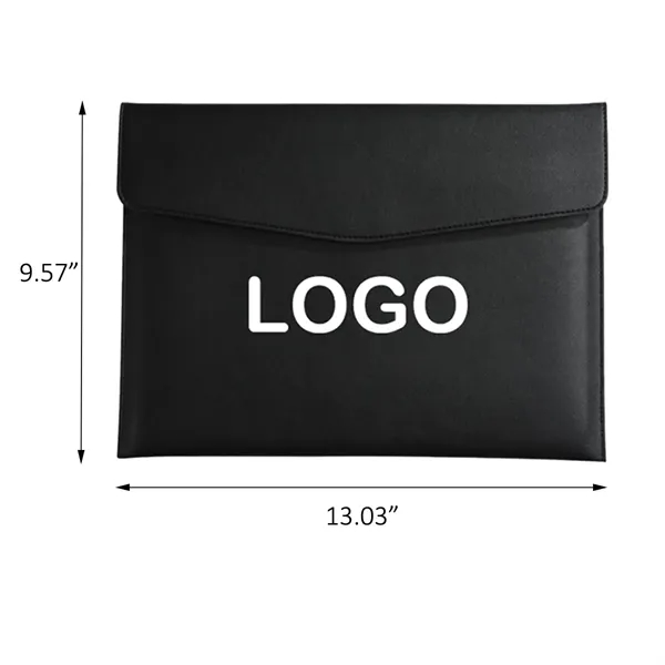 Magnetic Snap PU Document Holder with Bill Clip - Magnetic Snap PU Document Holder with Bill Clip - Image 1 of 1