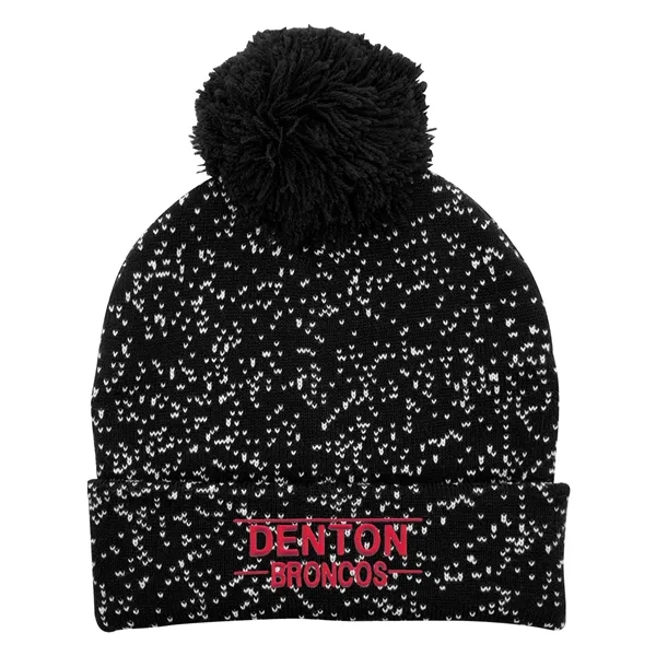 Speckled Pom Beanie With Cuff - Speckled Pom Beanie With Cuff - Image 1 of 3