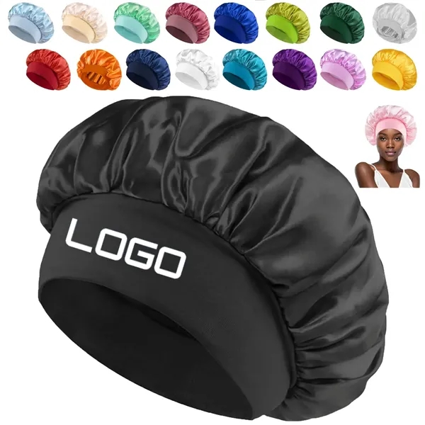 Silk Satin Sleep Hair Bonnet W/ Wide Edge For Women - Silk Satin Sleep Hair Bonnet W/ Wide Edge For Women - Image 0 of 2