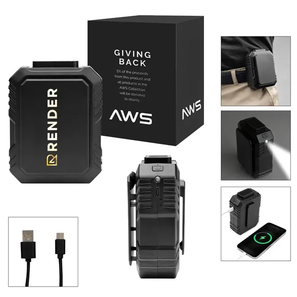 AWS UL Listed 5,000 mAh Power Bank and Fan With Clip - AWS UL Listed 5,000 mAh Power Bank and Fan With Clip - Image 0 of 1