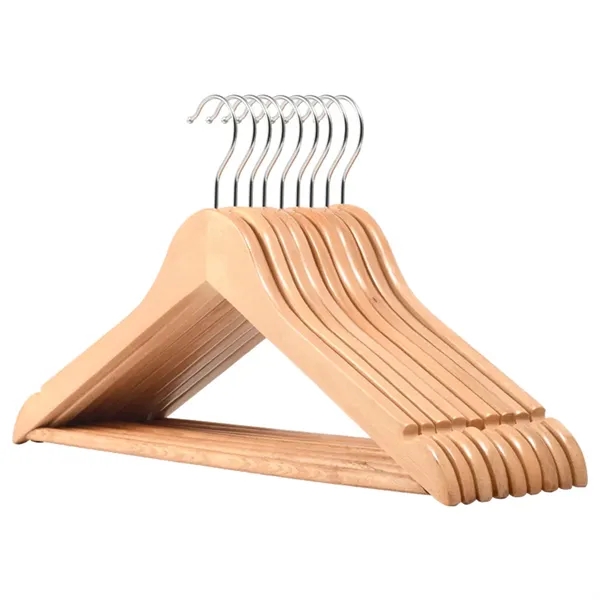 Durable Non Slip Coat Solid Wood Hangers - Durable Non Slip Coat Solid Wood Hangers - Image 1 of 4