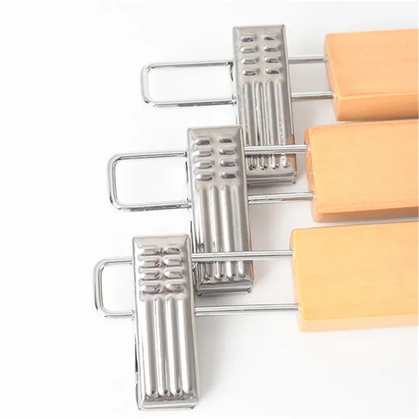 Wooden Pants Hangers with Adjustable Clips - Wooden Pants Hangers with Adjustable Clips - Image 2 of 4