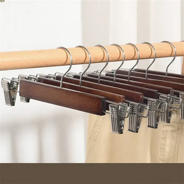 Wooden Pants Hangers with Adjustable Clips - Wooden Pants Hangers with Adjustable Clips - Image 4 of 4