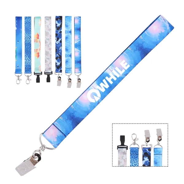 3/4" Full Color Polyester Wrist Lanyard Keychain - 3/4" Full Color Polyester Wrist Lanyard Keychain - Image 0 of 7