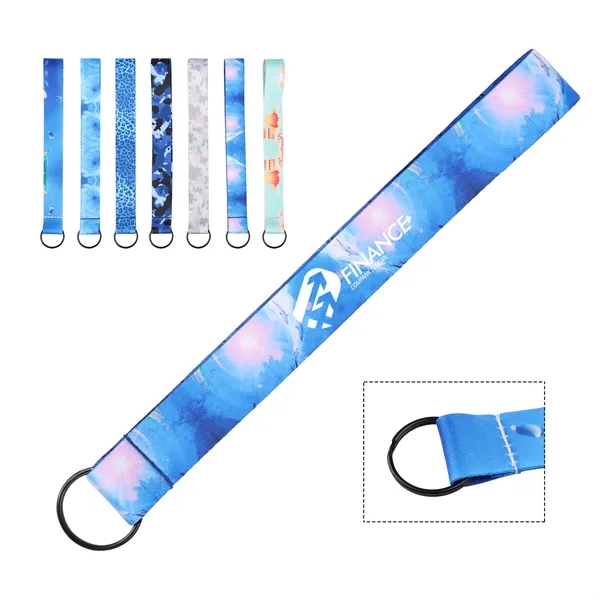 3/4" Custom Polyester Wrist Keychain Lanyard W/ Split Ring - 3/4" Custom Polyester Wrist Keychain Lanyard W/ Split Ring - Image 0 of 3
