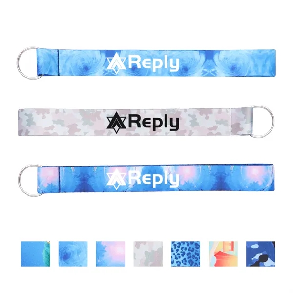 3/4" Custom Sublimated Polyester Wrist Lanyard Keychains - 3/4" Custom Sublimated Polyester Wrist Lanyard Keychains - Image 0 of 3