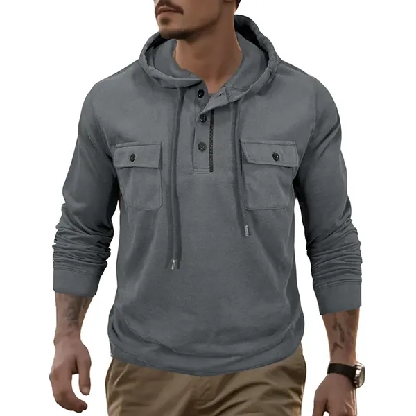 Men's Pullover Sweatshirt Hoodie - Men's Pullover Sweatshirt Hoodie - Image 1 of 8