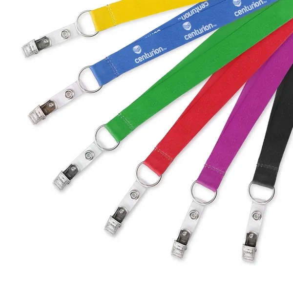 3/4" Polyester Breakaway Lanyard W/ Bulldog Clip & Ring - 3/4" Polyester Breakaway Lanyard W/ Bulldog Clip & Ring - Image 1 of 6