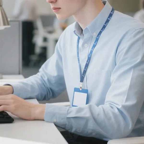 3/4" Polyester Breakaway Lanyard W/ Bulldog Clip & Ring - 3/4" Polyester Breakaway Lanyard W/ Bulldog Clip & Ring - Image 4 of 6