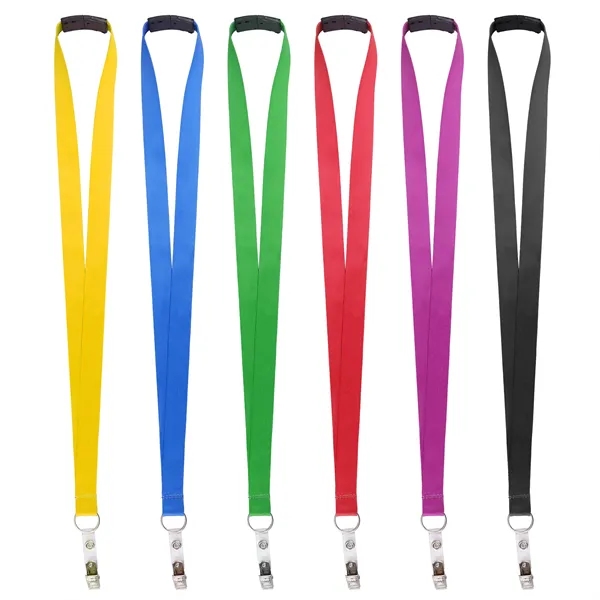 3/4" Polyester Breakaway Lanyard W/ Bulldog Clip & Ring - 3/4" Polyester Breakaway Lanyard W/ Bulldog Clip & Ring - Image 6 of 6