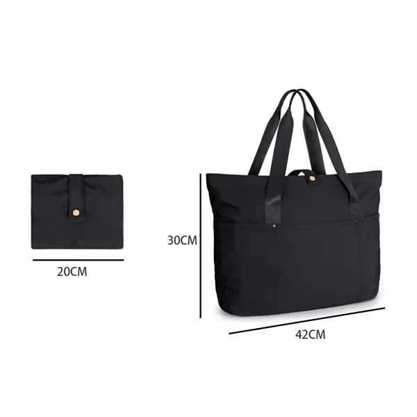 Foldable Tote Bag with Front Pocket and Carry Handles - Foldable Tote Bag with Front Pocket and Carry Handles - Image 1 of 7