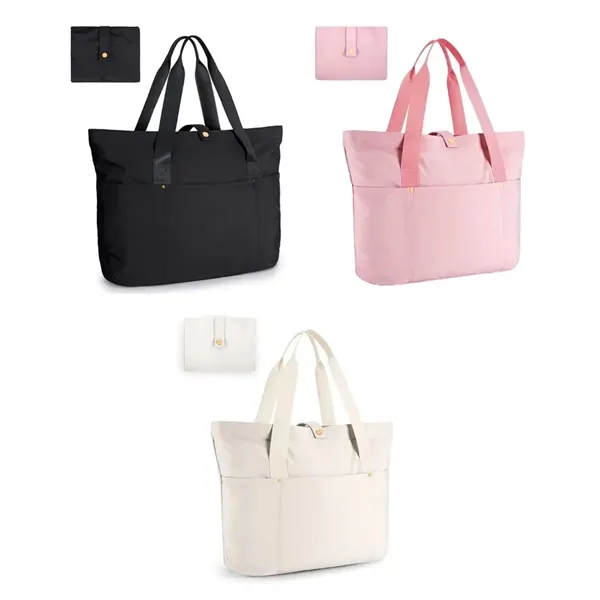 Foldable Tote Bag with Front Pocket and Carry Handles - Foldable Tote Bag with Front Pocket and Carry Handles - Image 2 of 7