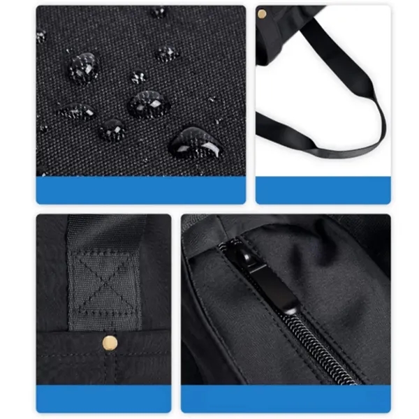 Foldable Tote Bag with Front Pocket and Carry Handles - Foldable Tote Bag with Front Pocket and Carry Handles - Image 3 of 7