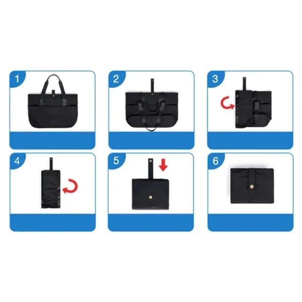 Foldable Tote Bag with Front Pocket and Carry Handles - Foldable Tote Bag with Front Pocket and Carry Handles - Image 4 of 7