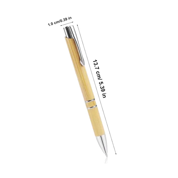 Eco Bamboo Ballpoint Pen with Metal Clip and Accents - Eco Bamboo Ballpoint Pen with Metal Clip and Accents - Image 1 of 5