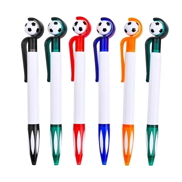 Soccer Ball Top Ballpoint Pen with Color Clip and Grip - Soccer Ball Top Ballpoint Pen with Color Clip and Grip - Image 2 of 6