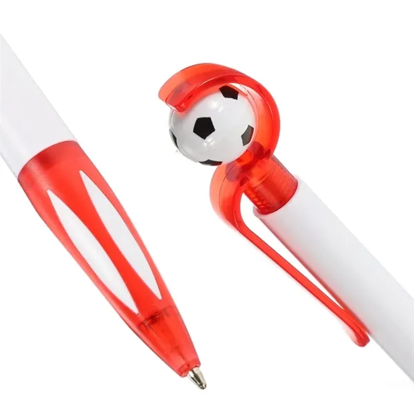 Soccer Ball Top Ballpoint Pen with Color Clip and Grip - Soccer Ball Top Ballpoint Pen with Color Clip and Grip - Image 3 of 6