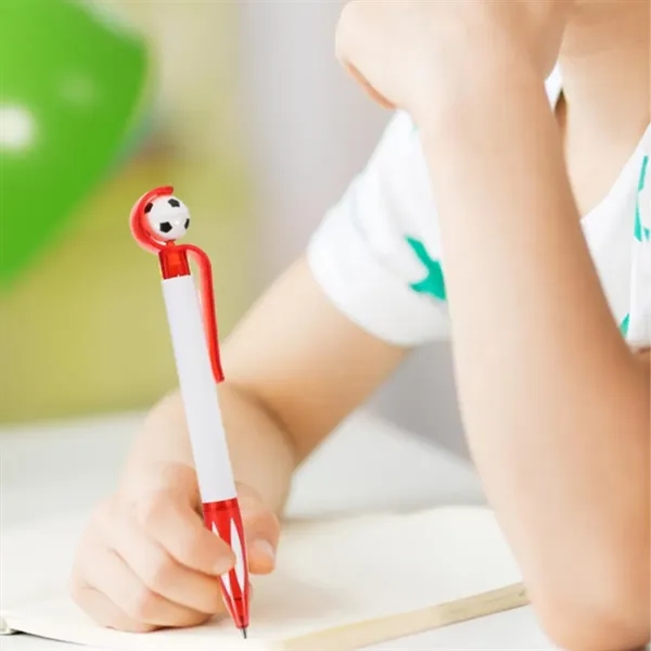Soccer Ball Top Ballpoint Pen with Color Clip and Grip - Soccer Ball Top Ballpoint Pen with Color Clip and Grip - Image 4 of 6